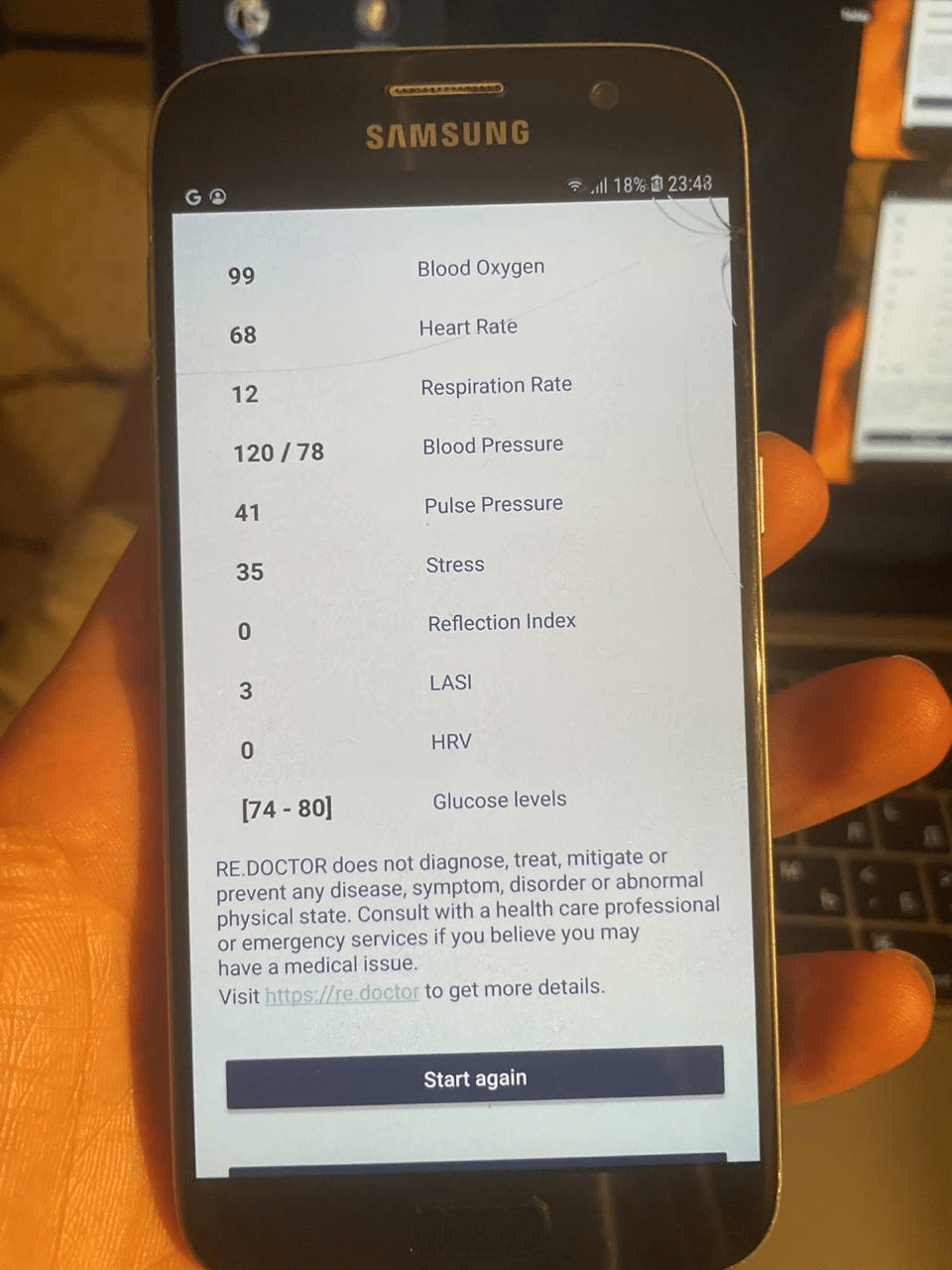 BGBK detektatzea RE.DOCTOR telefonoentzako tresnarekin